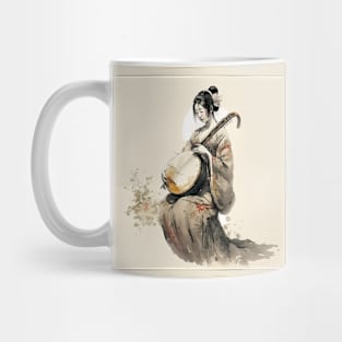 Beautiful Geisha and her Guitar Mug